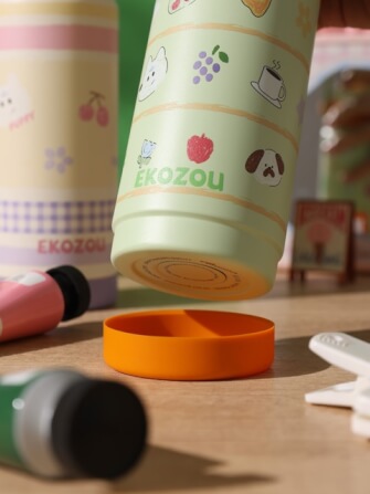 ขวดน้ำเก็บความเย็น เคลือบเซรามิก EKOZOU KATI AND CHATHAI ขนาด 750ML. (PINK-CREAM)_3